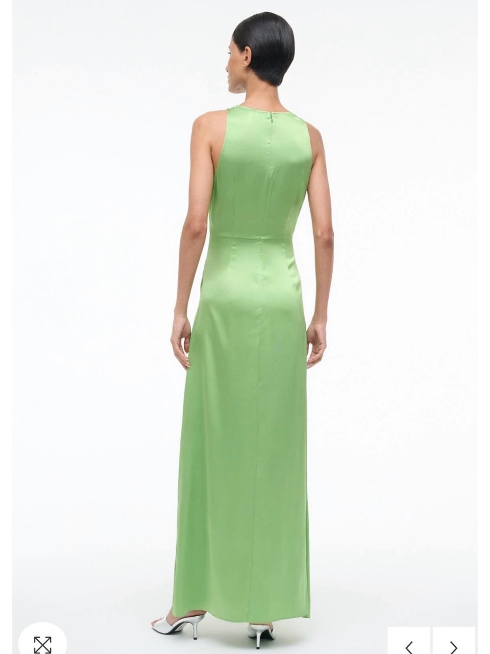 STAUD Kaelyn Silk Dress NWT (size 2, color SPROUT) - Picture 3 of 10